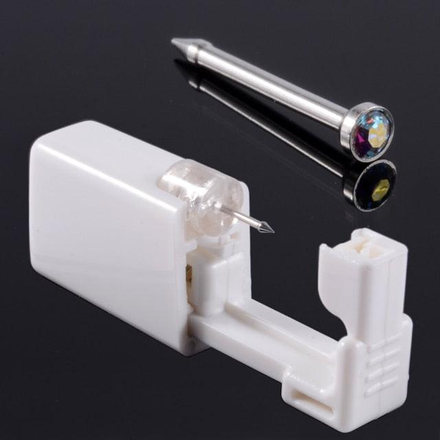 Disposable Safe Sterile Piercing Unit For Gem Nose Studs Piercing Gun Piercer Tool Machine Kit Earring Gun Stud Earrings with CZ Ear Stud Kits New Generation Ear Piercing Kits Body Piercing Jewelry Stud Body Jewelry