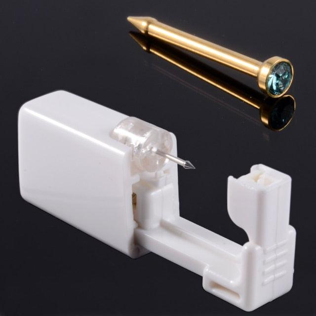 Disposable Safe Sterile Piercing Unit For Gem Nose Studs Piercing Gun Piercer Tool Machine Kit Earring Gun Stud Earrings with CZ Ear Stud Kits New Generation Ear Piercing Kits Body Piercing Jewelry Stud Body Jewelry