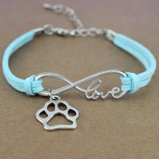 Dog Paws Best Friends Heart Animal Infinity Love Charm Bracelets Women Men Girl Boy Print Bracelet With Love And Infinity Symbol For Women Girls Faux Suede Adjustable Bracelet