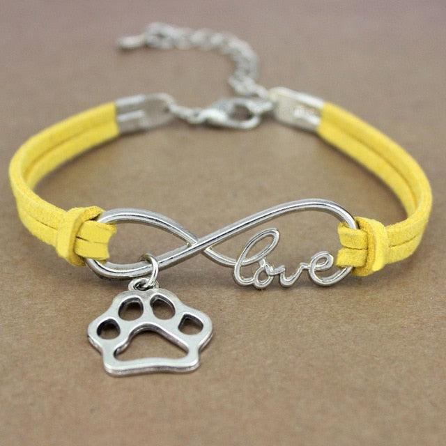 Dog Paws Best Friends Heart Animal Infinity Love Charm Bracelets Women Men Girl Boy Print Bracelet With Love And Infinity Symbol For Women Girls Faux Suede Adjustable Bracelet