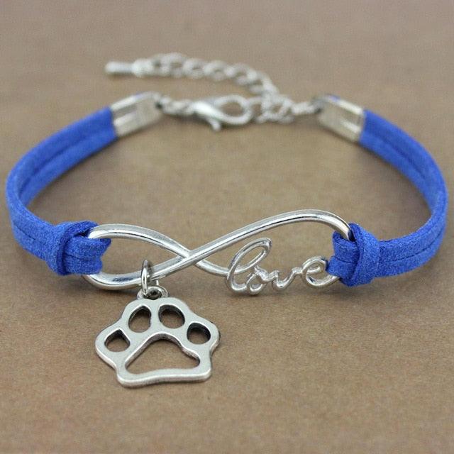 Dog Paws Best Friends Heart Animal Infinity Love Charm Bracelets Women Men Girl Boy Print Bracelet With Love And Infinity Symbol For Women Girls Faux Suede Adjustable Bracelet