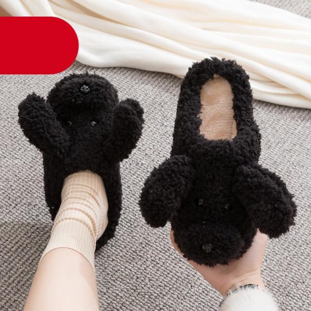 Dog Slippers Women Shoes Winter Warm Soft Plush Shoes Couples Slippers For Home Indoor Bedroom Women Warm Slippers Warm Faux Fur Cute Dog Lovers Winter Home Comfortable Shoes