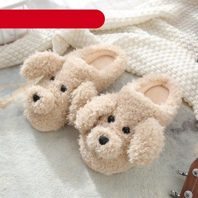 Dog Slippers Women Shoes Winter Warm Soft Plush Shoes Couples Slippers For Home Indoor Bedroom Women Warm Slippers Warm Faux Fur Cute Dog Lovers Winter Home Comfortable Shoes