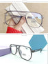 Double Beam Anti Blue Light Glasses Frame Women Men Anti Eyestrain Computer Reading TV Glasses Stylish Frame Anti Glasses Men And Women  Retro Big Frame Myopia Eyeglasses Oversized Mirror Frame