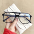 Double Beam Anti Blue Light Glasses Frame Women Men Anti Eyestrain Computer Reading TV Glasses Stylish Frame Anti Glasses Men And Women  Retro Big Frame Myopia Eyeglasses Oversized Mirror Frame