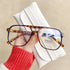 Double Beam Anti Blue Light Glasses Frame Women Men Anti Eyestrain Computer Reading TV Glasses Stylish Frame Anti Glasses Men And Women  Retro Big Frame Myopia Eyeglasses Oversized Mirror Frame