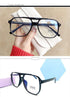 Double Beam Anti Blue Light Glasses Frame Women Men Anti Eyestrain Computer Reading TV Glasses Stylish Frame Anti Glasses Men And Women  Retro Big Frame Myopia Eyeglasses Oversized Mirror Frame