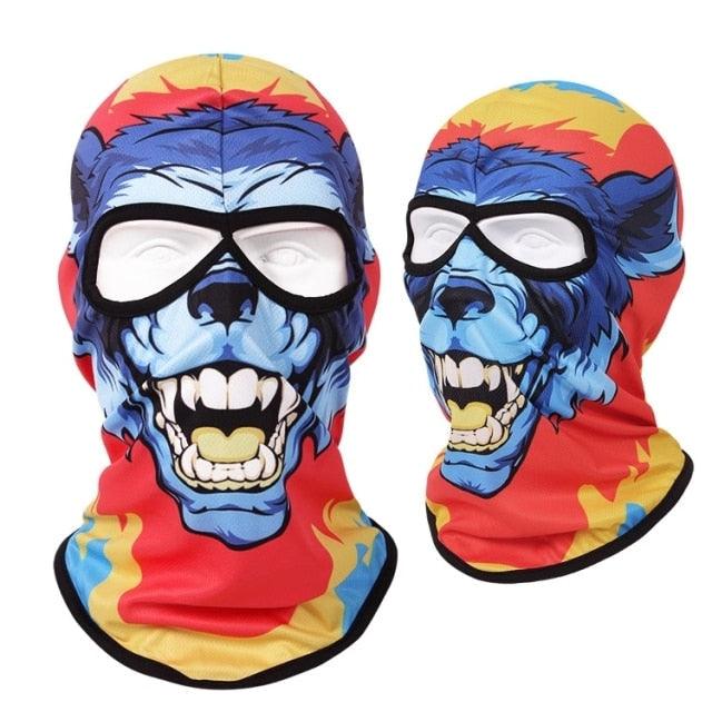 Double Eye Hole Animal Head Hat Horror Role-Playing Full Face Mask Riding Hunting Balaclava Sweat-Absorbent And Breathable Scarf Dustproof Headgear Unisex Cycling Equipment Racing Breather Mask Tactical Airsoft Cap Scarf Mask Ski Hat Spring Summer For Men