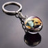 Double Side Glass Ball Animal Keychain Transparent Glass Beads Pendant Tiger Wolf Fox Lion Key Chain Black Cat Horse Moon Key Ring Pendant Charm Bag Key Chain Holder Glass Ball Key Chain Pendant Glow in The Dark