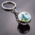 Double Side Glass Ball Animal Keychain Transparent Glass Beads Pendant Tiger Wolf Fox Lion Key Chain Black Cat Horse Moon Key Ring Pendant Charm Bag Key Chain Holder Glass Ball Key Chain Pendant Glow in The Dark