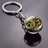 Double Side Glass Ball Animal Keychain Transparent Glass Beads Pendant Tiger Wolf Fox Lion Key Chain Black Cat Horse Moon Key Ring Pendant Charm Bag Key Chain Holder Glass Ball Key Chain Pendant Glow in The Dark