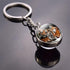 Double Side Glass Ball Animal Keychain Transparent Glass Beads Pendant Tiger Wolf Fox Lion Key Chain Black Cat Horse Moon Key Ring Pendant Charm Bag Key Chain Holder Glass Ball Key Chain Pendant Glow in The Dark