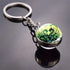 Double Side Glass Ball Animal Keychain Transparent Glass Beads Pendant Tiger Wolf Fox Lion Key Chain Black Cat Horse Moon Key Ring Pendant Charm Bag Key Chain Holder Glass Ball Key Chain Pendant Glow in The Dark