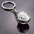 Double Side Glass Ball Animal Keychain Transparent Glass Beads Pendant Tiger Wolf Fox Lion Key Chain Black Cat Horse Moon Key Ring Pendant Charm Bag Key Chain Holder Glass Ball Key Chain Pendant Glow in The Dark