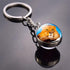 Double Side Glass Ball Animal Keychain Transparent Glass Beads Pendant Tiger Wolf Fox Lion Key Chain Black Cat Horse Moon Key Ring Pendant Charm Bag Key Chain Holder Glass Ball Key Chain Pendant Glow in The Dark