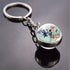 Double Side Glass Ball Animal Keychain Transparent Glass Beads Pendant Tiger Wolf Fox Lion Key Chain Black Cat Horse Moon Key Ring Pendant Charm Bag Key Chain Holder Glass Ball Key Chain Pendant Glow in The Dark