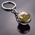 Double Side Glass Ball Animal Keychain Transparent Glass Beads Pendant Tiger Wolf Fox Lion Key Chain Black Cat Horse Moon Key Ring Pendant Charm Bag Key Chain Holder Glass Ball Key Chain Pendant Glow in The Dark