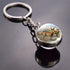 Double Side Glass Ball Animal Keychain Transparent Glass Beads Pendant Tiger Wolf Fox Lion Key Chain Black Cat Horse Moon Key Ring Pendant Charm Bag Key Chain Holder Glass Ball Key Chain Pendant Glow in The Dark