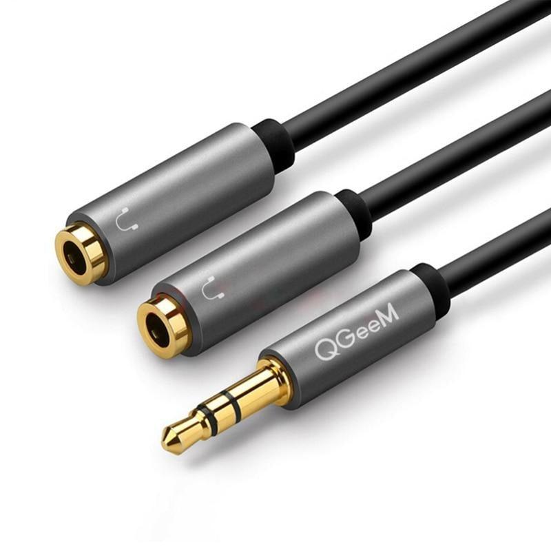 Audio Splitter Microphone Extension Cable Double Microphone Cable Jack  3.5mm Cable Male to 2 Female for Phone Laptop AUX Cable