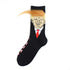 Election Spoof Funny President Donald Trump Socks With 3D Fake Hair Funny Crew Socks Unisex Compression Socks Streetwear Hip Hop Style Socks For Men And Women