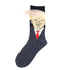 Election Spoof Funny President Donald Trump Socks With 3D Fake Hair Funny Crew Socks Unisex Compression Socks Streetwear Hip Hop Style Socks For Men And Women