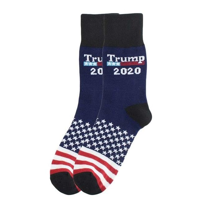 Election Spoof Funny President Donald Trump Socks With 3D Fake Hair Funny Crew Socks Unisex Compression Socks Streetwear Hip Hop Style Socks For Men And Women