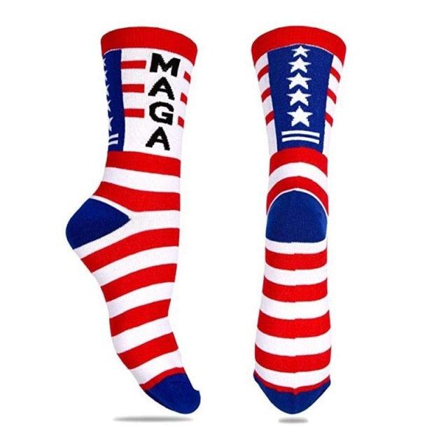 Election Spoof Funny President Donald Trump Socks With 3D Fake Hair Funny Crew Socks Unisex Compression Socks Streetwear Hip Hop Style Socks For Men And Women