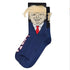 Election Spoof Funny President Donald Trump Socks With 3D Fake Hair Funny Crew Socks Unisex Compression Socks Streetwear Hip Hop Style Socks For Men And Women