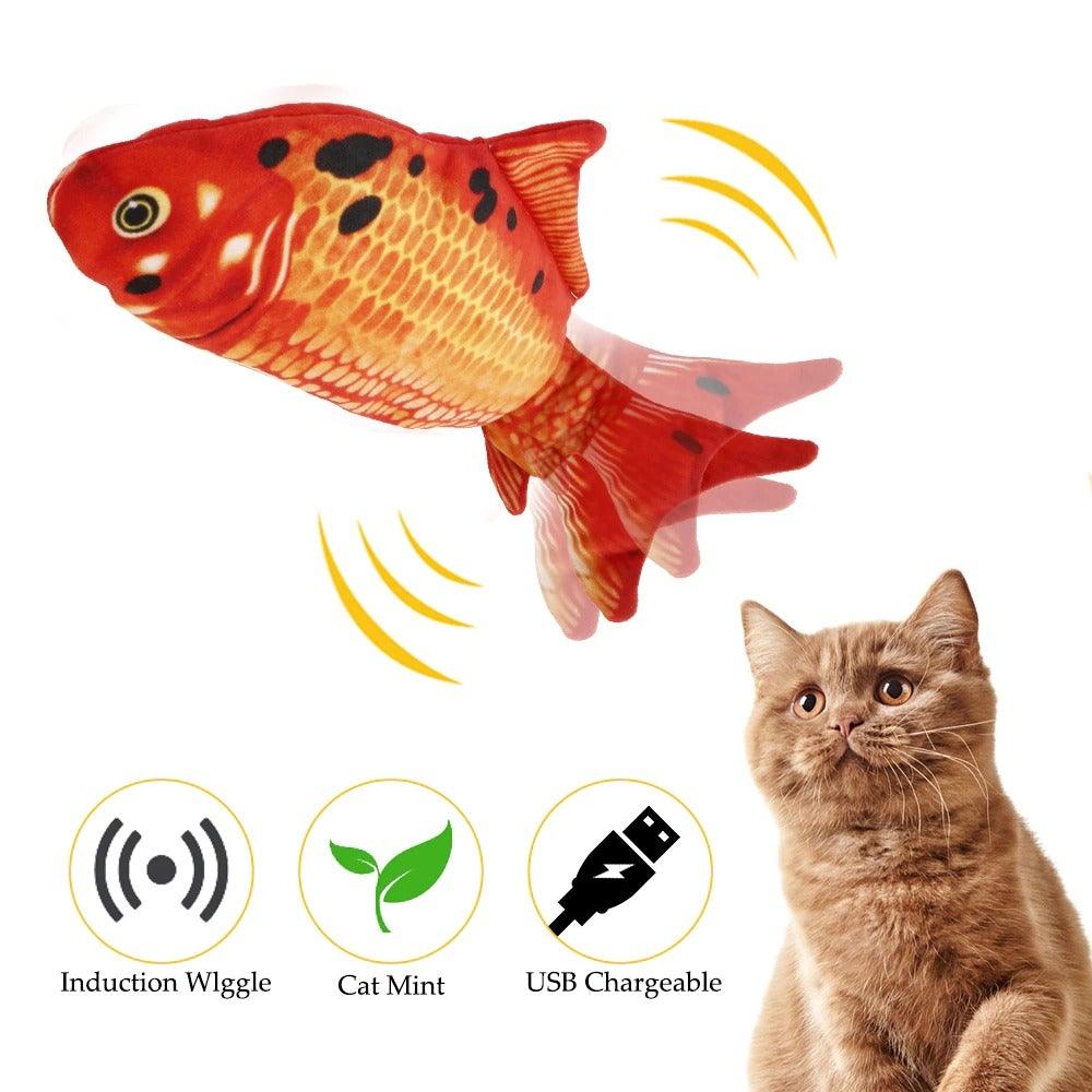 Electric Cat Toy 3D Fish USB Charging Simulation Fish Cat Toys for Cats Pet Toy cat supplies Pet Catnip Toy Moving Cat Kicker Fish Realistic Plush Electric Wagging Fish Motion Kitten Toy Funny Interactive Fish Cat Toys for Cat Exercise