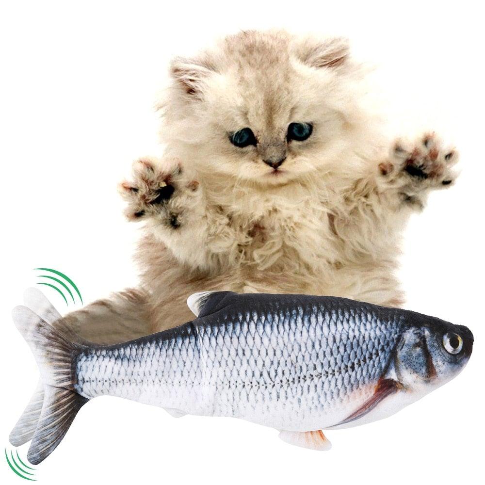 Electric Cat Toy 3D Fish USB Charging Simulation Fish Cat Toys for Cats Pet Toy cat supplies Pet Catnip Toy Moving Cat Kicker Fish Realistic Plush Electric Wagging Fish Motion Kitten Toy Funny Interactive Fish Cat Toys for Cat Exercise