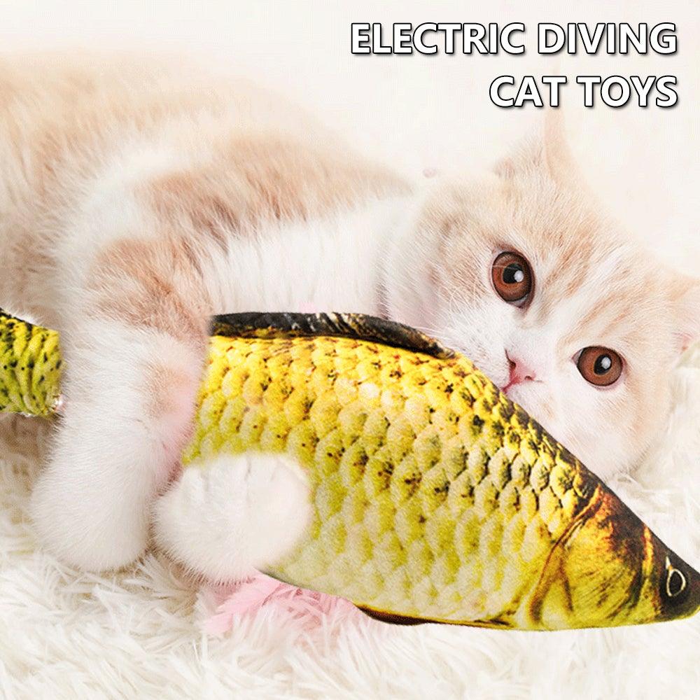 Electric Cat Toy 3D Fish USB Charging Simulation Fish Cat Toys for Cats Pet Toy cat supplies Pet Catnip Toy Moving Cat Kicker Fish Realistic Plush Electric Wagging Fish Motion Kitten Toy Funny Interactive Fish Cat Toys for Cat Exercise