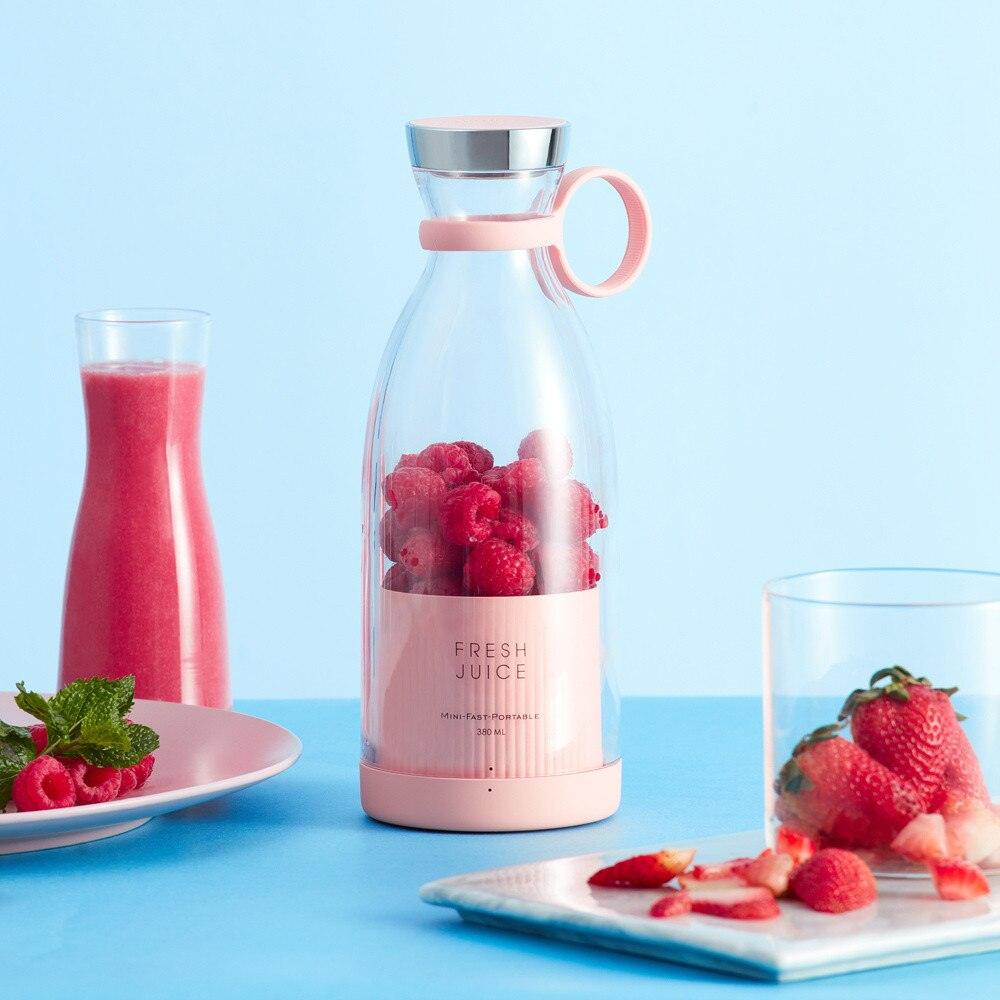 Electric Portable Blender Juice Glass Bottle Fresh Fruit Juicer USB Multifunction Food Strawberry Citrus Milkshake Mixers Maker Mini Electric Portable Blender Juicer Cup USB Rechargeable Juicer Multi-Functional Small Mixer