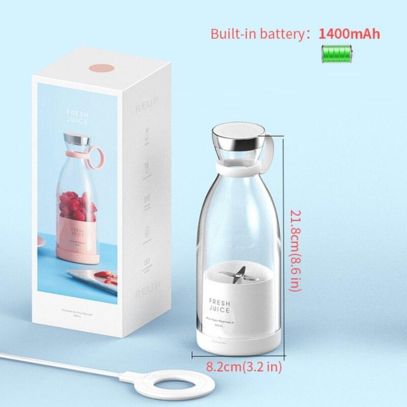 Electric Portable Blender Juice Glass Bottle Fresh Fruit Juicer USB Multifunction Food Strawberry Citrus Milkshake Mixers Maker Mini Electric Portable Blender Juicer Cup USB Rechargeable Juicer Multi-Functional Small Mixer