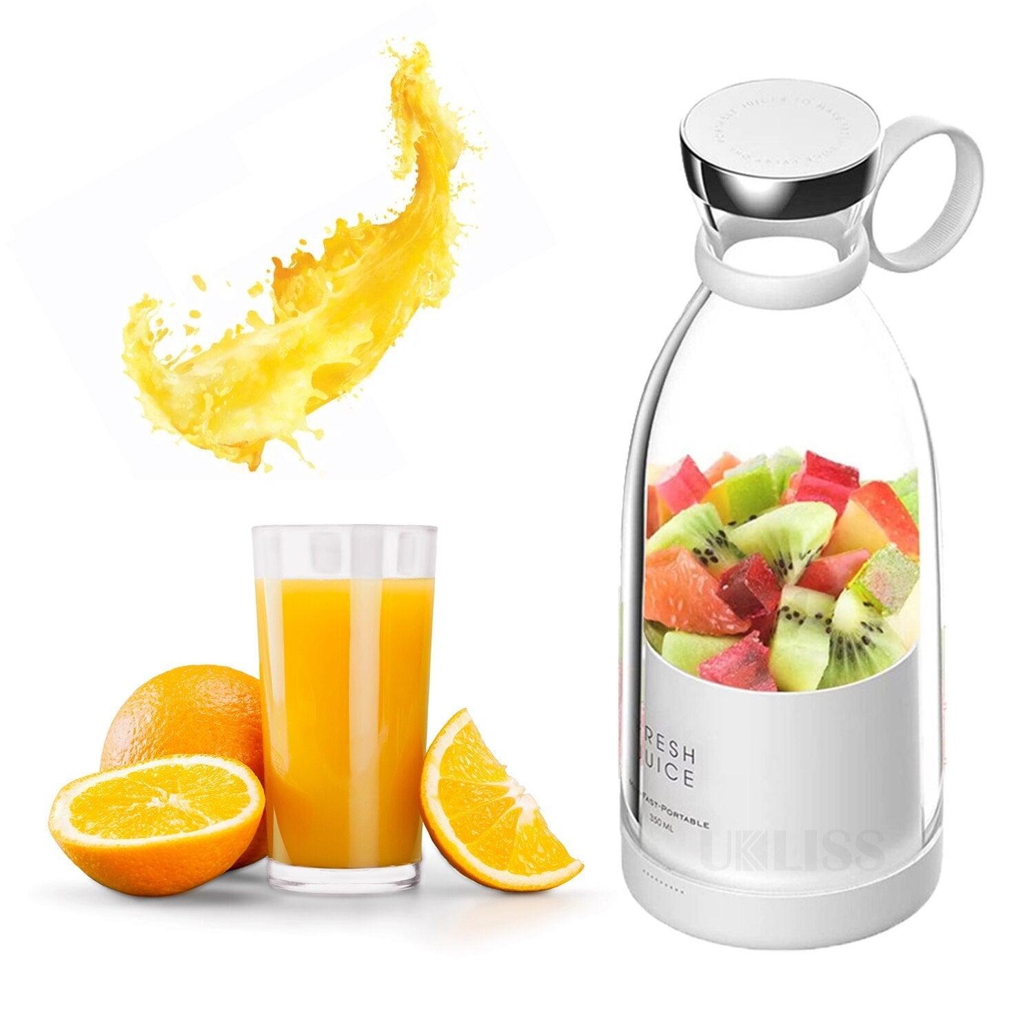 Electric Portable Blender Juice Glass Bottle Fresh Fruit Juicer USB Multifunction Food Strawberry Citrus Milkshake Mixers Maker Mini Electric Portable Blender Juicer Cup USB Rechargeable Juicer Multi-Functional Small Mixer