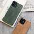 Elegant Black Green Leather Phone Case For iPhone 13 12 11 Pro Max Mini Business Soft Shockproof Back Cover Leather Case for iPhone Durable Lightweight Shockproof Slim Back Cover Compatible with iPhone