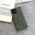 Elegant Black Green Leather Phone Case For iPhone 13 12 11 Pro Max Mini Business Soft Shockproof Back Cover Leather Case for iPhone Durable Lightweight Shockproof Slim Back Cover Compatible with iPhone