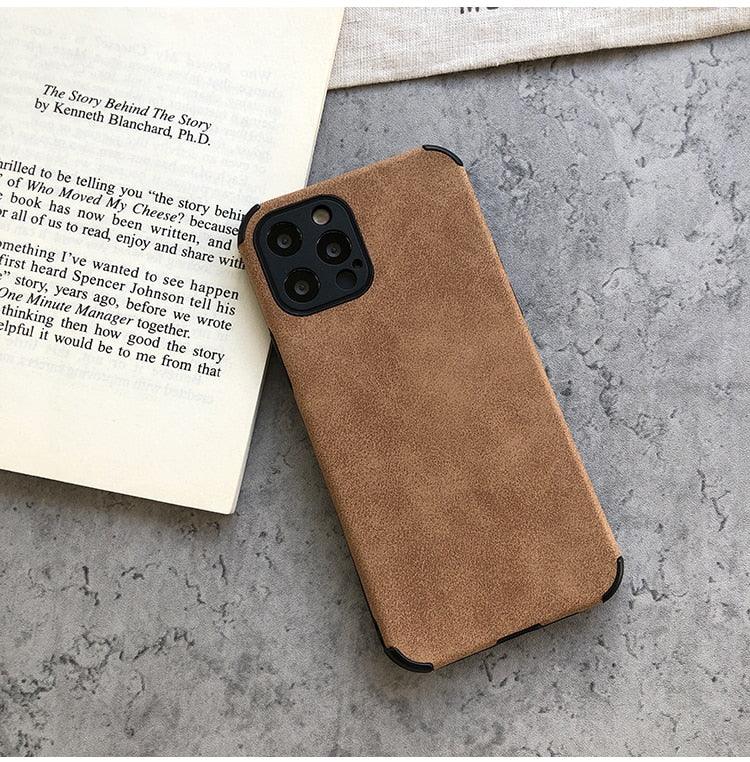 Elegant Black Green Leather Phone Case For iPhone 13 12 11 Pro Max Mini Business Soft Shockproof Back Cover Leather Case for iPhone Durable Lightweight Shockproof Slim Back Cover Compatible with iPhone