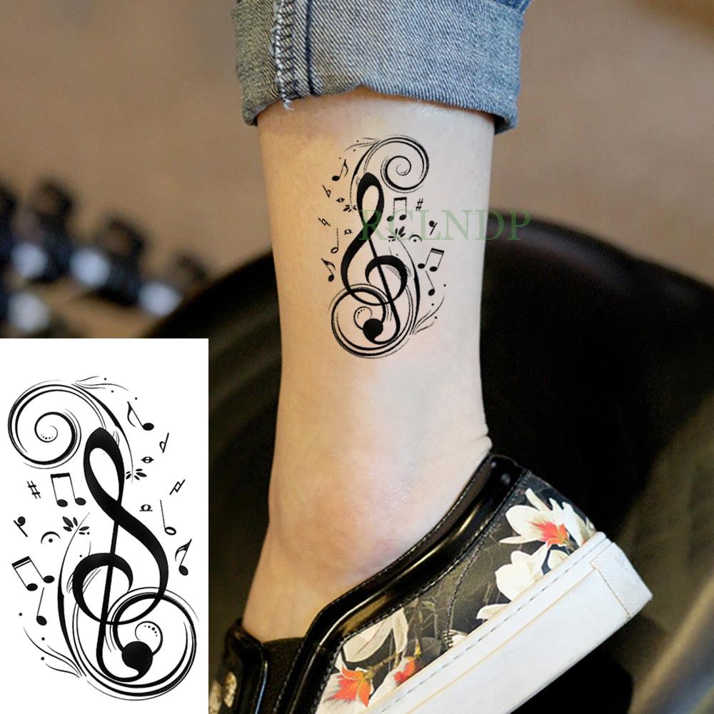 Elegant Black Music Notes Waterproof Sticker Tattoos Temporary Chest Shoulder Tattoos For Men Women - STEVVEX Beauty - 103, Arm Tattoo, Beauty, Bird Tattoo, Black Tattoos, Body Tattoo, Boys Tattoo, Butterfly Tattoo, Face Tattoo, Fashion Tattoo, Flower Tattoo, Girls Tattoo, Leg Tattoo, Luxury Tattoo, Make up Tattoo, Men Tattoo, Mens Tattoo, Modern Tatoos, Music Notes Tattoo, Stylish Tattoo, Tattoo, Waterproof Tattoo, Women Tattoo, Womens Tattoo - Stevvex.com