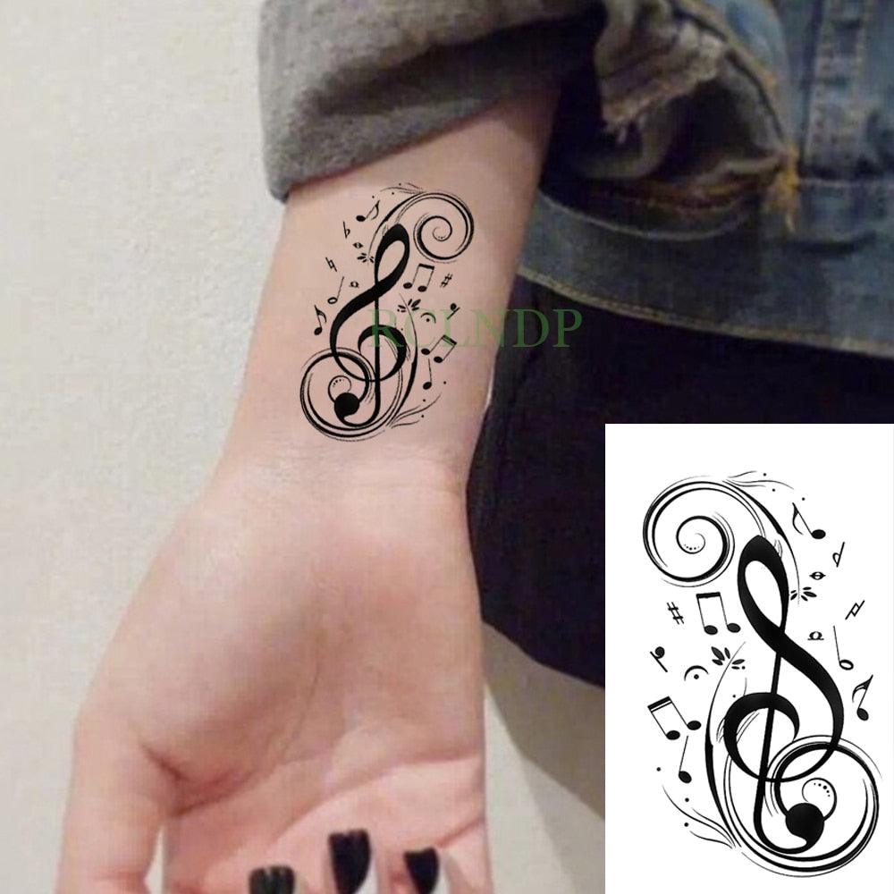 Elegant Black Music Notes Waterproof Sticker Tattoos Temporary Chest Shoulder Tattoos For Men Women - STEVVEX Beauty - 103, Arm Tattoo, Beauty, Bird Tattoo, Black Tattoos, Body Tattoo, Boys Tattoo, Butterfly Tattoo, Face Tattoo, Fashion Tattoo, Flower Tattoo, Girls Tattoo, Leg Tattoo, Luxury Tattoo, Make up Tattoo, Men Tattoo, Mens Tattoo, Modern Tatoos, Music Notes Tattoo, Stylish Tattoo, Tattoo, Waterproof Tattoo, Women Tattoo, Womens Tattoo - Stevvex.com