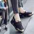 Elegant Black Women Slip-On Casual Thicken Sneakers Soft Soled Slip On Walking Shoes Lightweight Casual Running Sneakers  Flats Casual Walking Espadrilles For Women