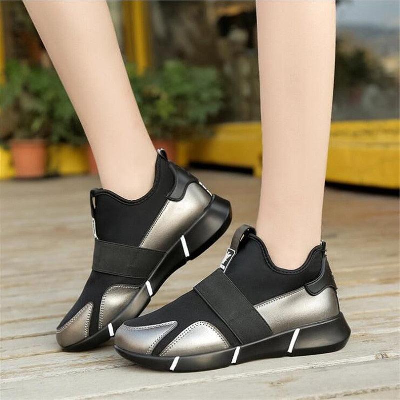 Elegant Black Women Sneakers Vulcanized Shoes Ladies Casual Shoes Breathable Walking Mesh Flats Sport Running Women's Lightweight Simple Espadrilles Everyday Walking Fashion Shoes