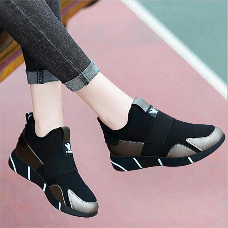 Elegant Black Women Sneakers Vulcanized Shoes Ladies Casual Shoes Breathable Walking Mesh Flats Sport Running Women's Lightweight Simple Espadrilles Everyday Walking Fashion Shoes