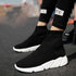 Elegant Black Womens Socks Sneakers Trainers Women Slip-on Stretch Black Sneakers Lightweight Breathable Walking Shoes Running Shoes Mesh Workout Casual Sports Sneakers