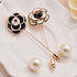 Elegant Brooch Pin Classic Rose Head Retro Style Brooch Pin For Women Unique Design White Pearl Brooch Pin Wedding Bridal Scarf Party Dress Bride Jewelry Gifts Black White Flower Rose Female Brooches Accessories