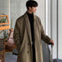 Elegant Brown Men Casual Overcoat Autumn Stylish New Trendy Warm Long Coat Elegant Warm Retro New Long Sleeve Comfortable Coat Classic Full Length Gentleman Overcoat