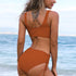 Elegant High Waist Bikini Set Push Up Swimwear Women Swimsuits New Black Bathing Suit Twist Women's High Waist Bikini Twist Front Tie Back 2 Piece Lace Up Summer Swimsuits