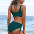 Elegant High Waist Bikini Set Push Up Swimwear Women Swimsuits New Black Bathing Suit Twist Women's High Waist Bikini Twist Front Tie Back 2 Piece Lace Up Summer Swimsuits