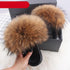 Elegant Indoor Fur Slippers For Women Fur Slides Flip Flops Beach Plush Fluffy Furry Slippers Furry Fuzzy Slides Open Toe Fluffy Slides Fox Fur Feather Sandals Fur Slip On Shoes For Women