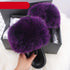 Elegant Indoor Fur Slippers For Women Fur Slides Flip Flops Beach Plush Fluffy Furry Slippers Furry Fuzzy Slides Open Toe Fluffy Slides Fox Fur Feather Sandals Fur Slip On Shoes For Women