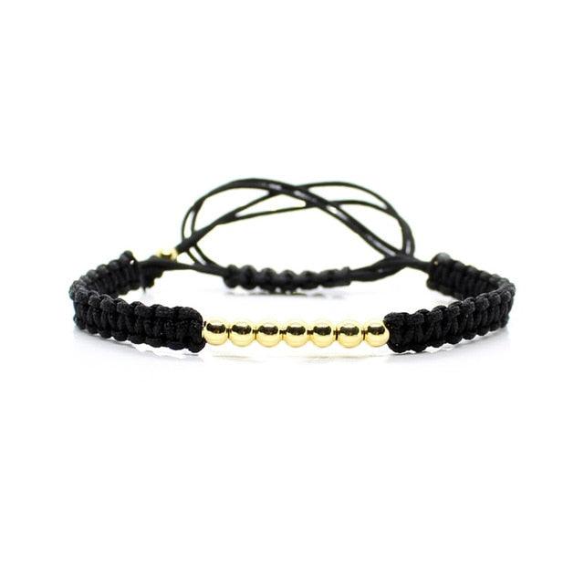 Elegant Men Gold Couple Bracelet Set Beads Men Jewelry Adjustable Bracelets For Women Ball Armband Bangles Luxury Imperial Braided Luxury Bracelets Beads Bangle Charm Jewelry For Men Boys